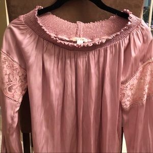 Miami off shoulder pale pink shirt